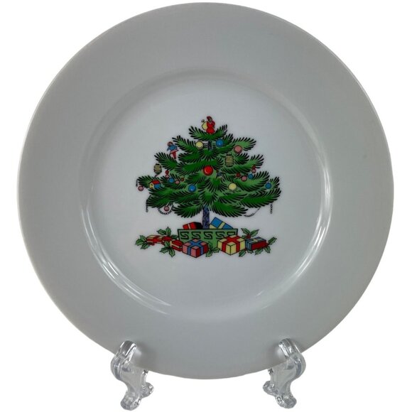 unmarked Other - Vintage Christmas Tree Themed Colorful  7.5" Ceramic Plate